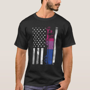 US American Flag Bisexual Truck Bi Pride LGBTQ T-shirt