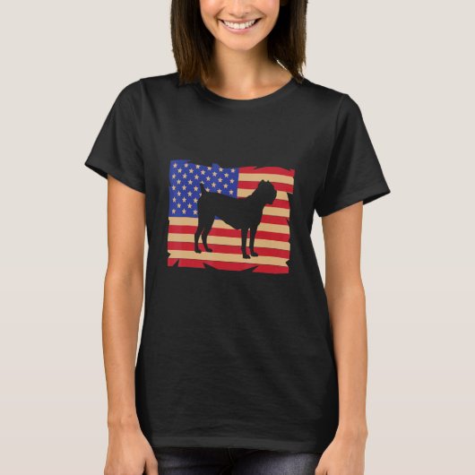 US American Flag Cane Corso Dog Italian Mastiff T-shirt (Voorkant)