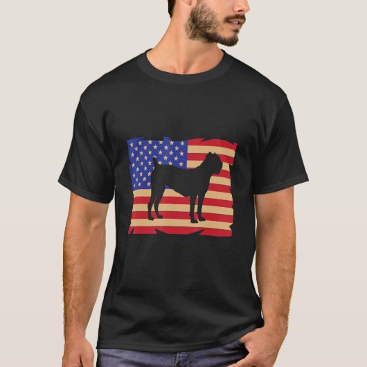 US American Flag Cane Corso Dog Italian Mastiff T-shirt (Voorkant)