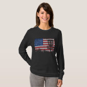 US American Flag Disk Golf Basket Frisbee T-shirt (Voorkant volledig)