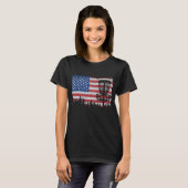 US American Flag Disk Golf Basket Frisbee T-shirt (Voorkant volledig)