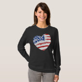 US American Flag Heart For Independence Day On 4th T-shirt (Voorkant volledig)