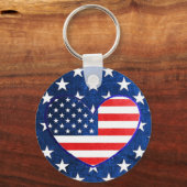 US American Flag Patriotisme Postage Key chain Sleutelhanger (Voorkant)