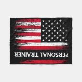 US American Flag Personal Trainer Fitness Instruct Fleece Deken (Voorkant (Horizontaal))