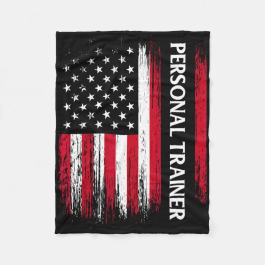 US American Flag Personal Trainer Fitness Instruct Fleece Deken (Voorkant)
