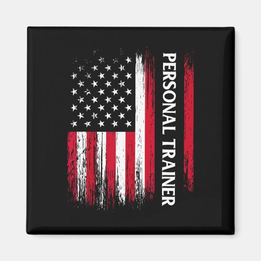 US American Flag Personal Trainer Fitness Instruct Magneet (Voorkant)
