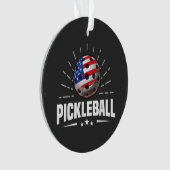 US American Flag Pickleball Player Ornament (voorkant)