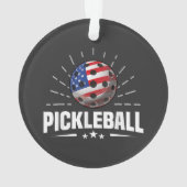US American Flag Pickleball Player Ornament (achterkant)