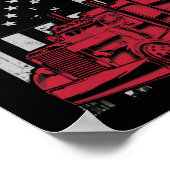 US American Flag Semi Truck Driver 18 Wheeler Poster (Hoek)