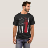 US American Flag Semi Truck Driver 18 Wheeler T-shirt (Voorkant volledig)