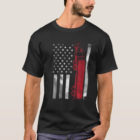 US American Flag Semi Truck Driver 18 Wheeler Truc T-shirt (Voorkant)
