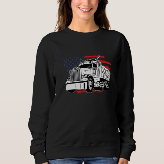 US American Flag Semi Truck Driver TEE American Fl Trui (Voorkant)