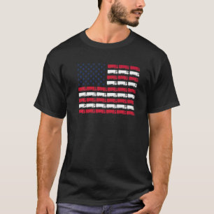 US American Flag Semi Truck Driver Trucker 4th of T-shirt
