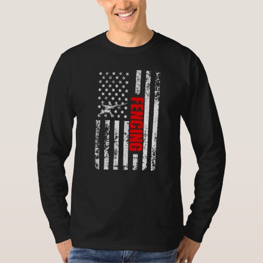 US American Flag Sports Patriotic Fencing Premium T-shirt (Voorkant)