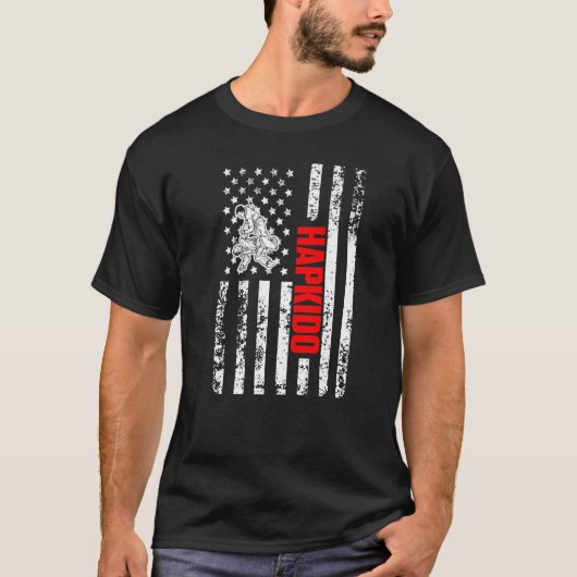 US American Flag Sports Patriotic Hapkido Premium T-shirt (Voorkant)