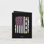US American Flag with Bunny for Easter Day Feestdagen Kaart (Achterkant)