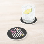 US American Flag with Bunny for Easter Day Zandsteen Onderzetter<br><div class="desc">US American Flag with Bunny for Easter Day</div>