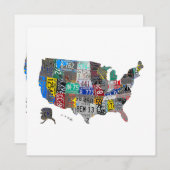 US American United States Map Flag License Bord A Kaart (Voorkant / Achterkant)
