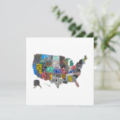 US American United States Map Flag License Bord A Kaart (Staand voorkant)