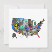 US American United States Map Flag License Bord A Kaart (Achterkant)