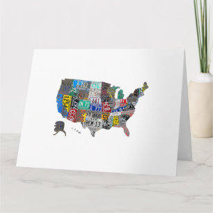 US American United States Map Flag License Bord A Kaart