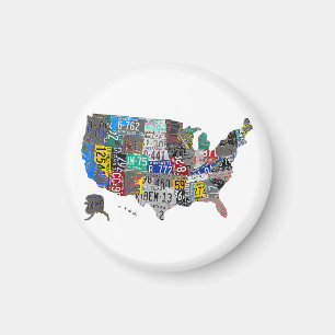 US American United States Map Flag License Bord A Magneet