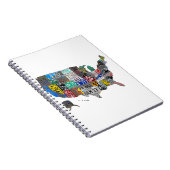 US American United States Map Flag License Bord A Notitieboek (Rechterzijde)