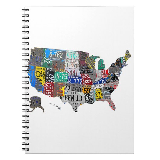 US American United States Map Flag License Bord A Notitieboek (Voorkant)