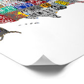 US American United States Map Flag License Bord A Poster (Hoek)