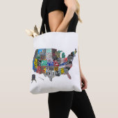 US American United States Map Flag License Bord A Tote Bag (Dichtbij)
