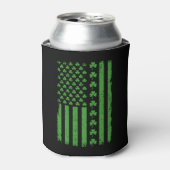US Amerikaanse Vlag Klavertjes St Patricks dag Blikjeskoeler (Blikje Voorkant)