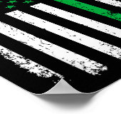 Us amerikaanse vlag met shamrocks voor st patricks poster (Hoek)