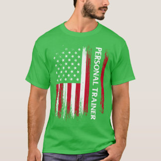 US Amerikaanse Vlag Personalrainer Fitnessinstruct T-shirt