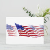 US - Amerikaanse vlag uitnodiging (Staand voorkant)