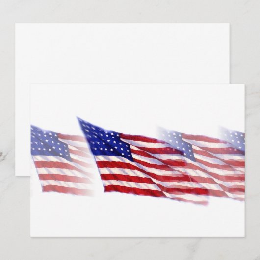 US - Amerikaanse vlag uitnodiging (Voorkant / Achterkant)
