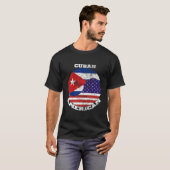 Us And Cuba Flag Half Cuban Half American T-shirt (Voorkant volledig)