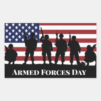 US Armed Forces Day Soldiers Amerikaanse vlag kuns Rechthoekige Sticker