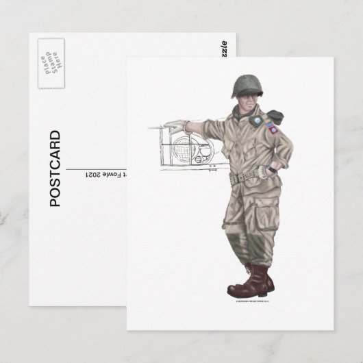 US Army 82nd Airborne (WW2) Briefkaart (Voorkant / Achterkant)