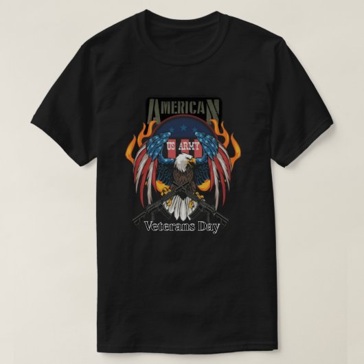 US Army eagle shirt, and veterans' machine guns T-shirt (Design voorkant)