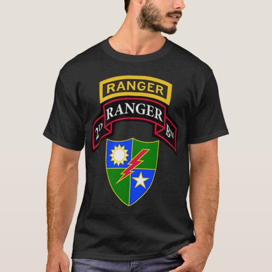 US Army Ranger - 2e Bataljon (BN) Scroll, Ranger T-shirt (Voorkant)