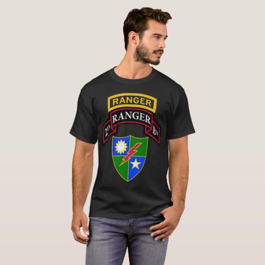 US Army Ranger - 2e Bataljon (BN) Scroll, Ranger T-shirt (Voorkant volledig)