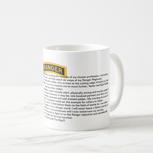 US Army Ranger Creed Coffee Mok (Voorkant rechts)