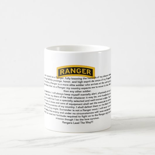 US Army Ranger Creed Coffee Mok (Center)