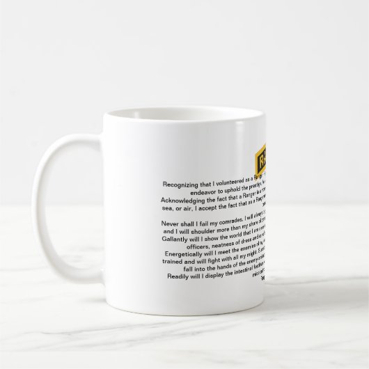US Army Ranger Creed Coffee Mok (Links)