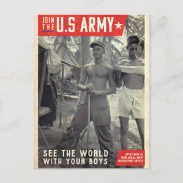 US Army Travel Recrugement Poster Briefkaart
