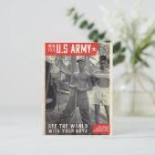 US Army Travel Recrugement Poster Briefkaart (Staand voorkant)