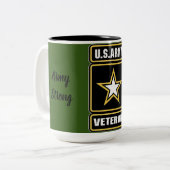 US Army Veteran Cup Tweekleurige Koffiemok (Voorkant links)