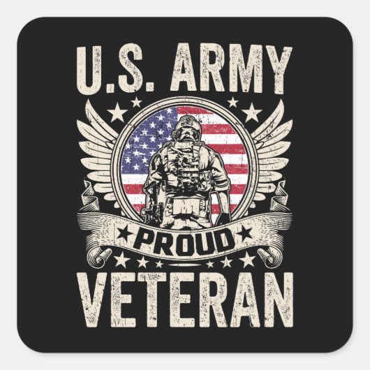 US Army Veteran Sticker | Military Pride Decal (Voorkant)