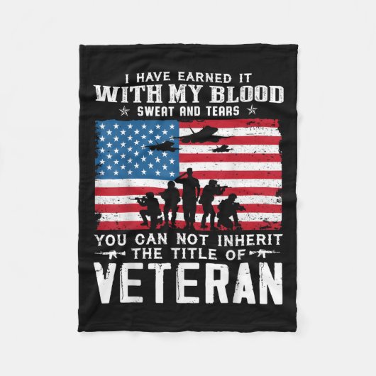 Us Army Veteran You Can Not Inherit The Title Of V Fleece Deken (Voorkant)