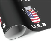 US B Funny United States Pun Dark BG Cadeaupapier (Rol Hoek)